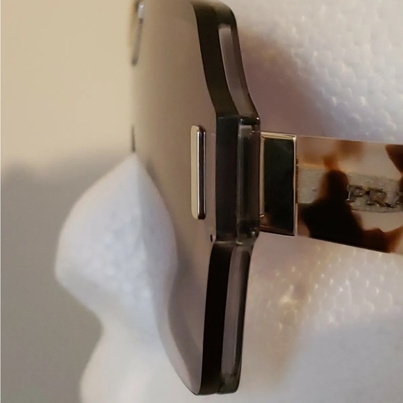 Prada Single Frame Oversized Tortoise Temples Sunglasses - Picture 7 of 12